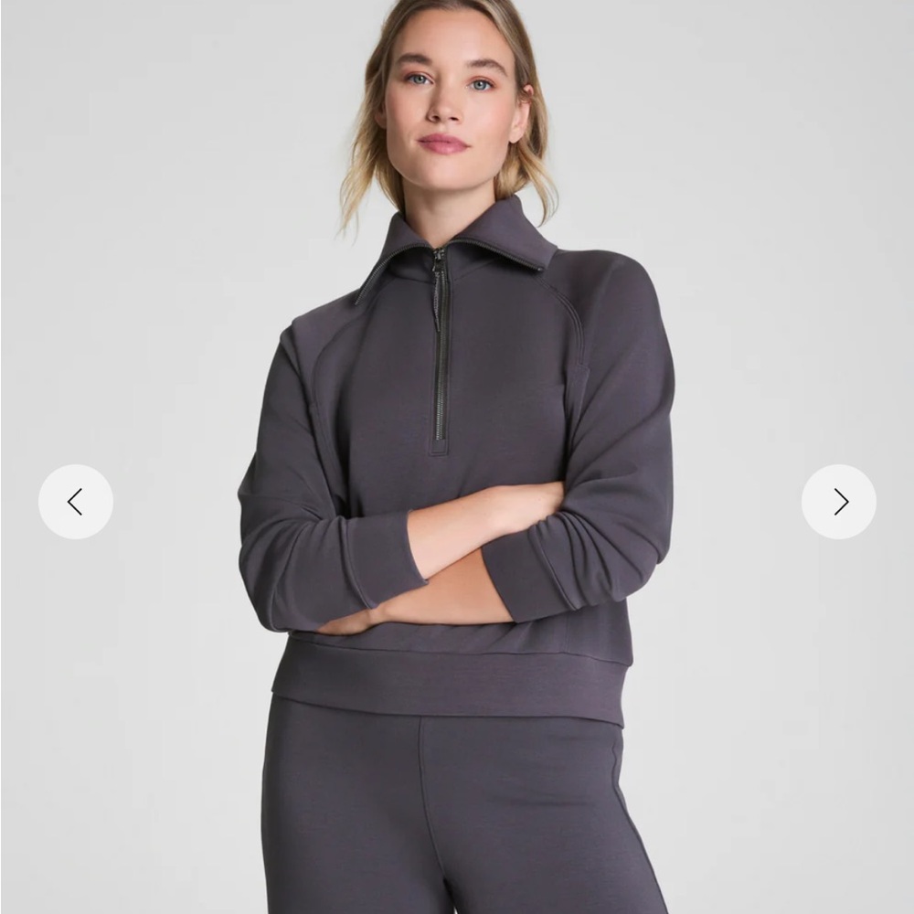 SPANX AirEssentials Half Zip in Dark Storm